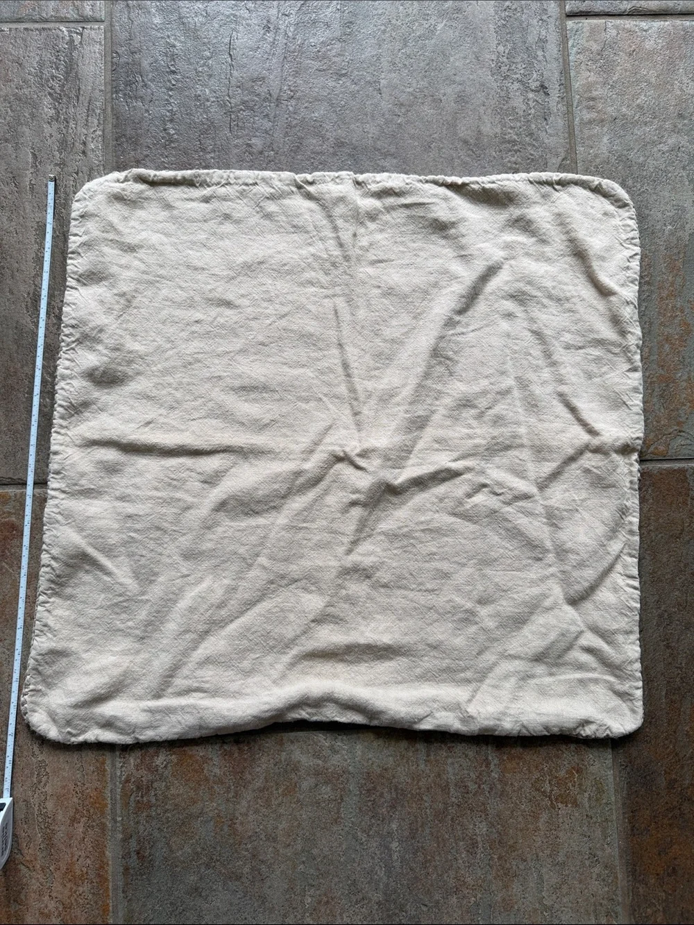100% Linen Natural Beige 22” Square Pillow Cover - Neutral Home Bedding